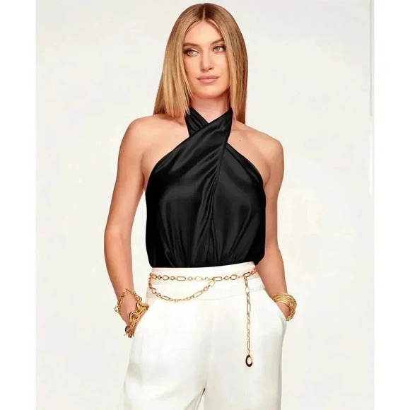 Ramy Brook Women's Black Halter Cowl Neck Multi Wear Tank Top Size M - Picture 5 of 13